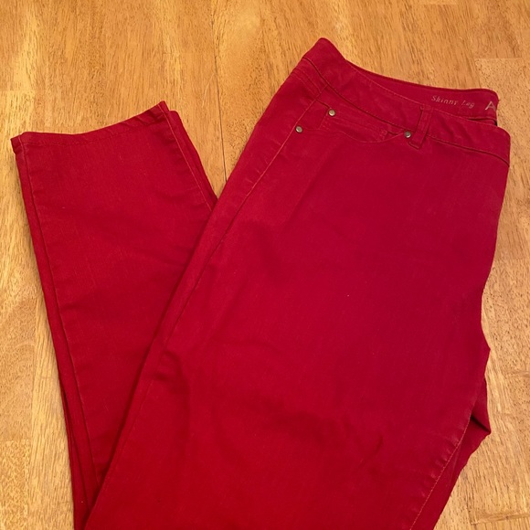 Apt 9 straight leg modem fit red denim jeans 18R pin up Swiftie Red classic - Picture 3 of 12
